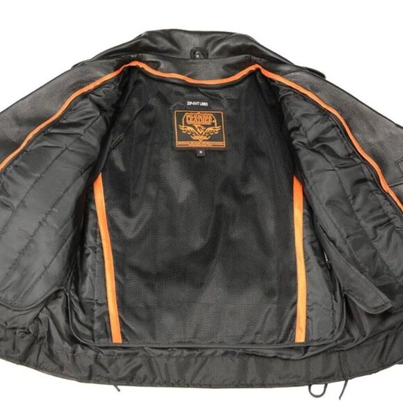 Milwaukee Leather LKL2700 Womens Classic Black Premium Leather Motorcycle Jacket - Picture 14 of 15